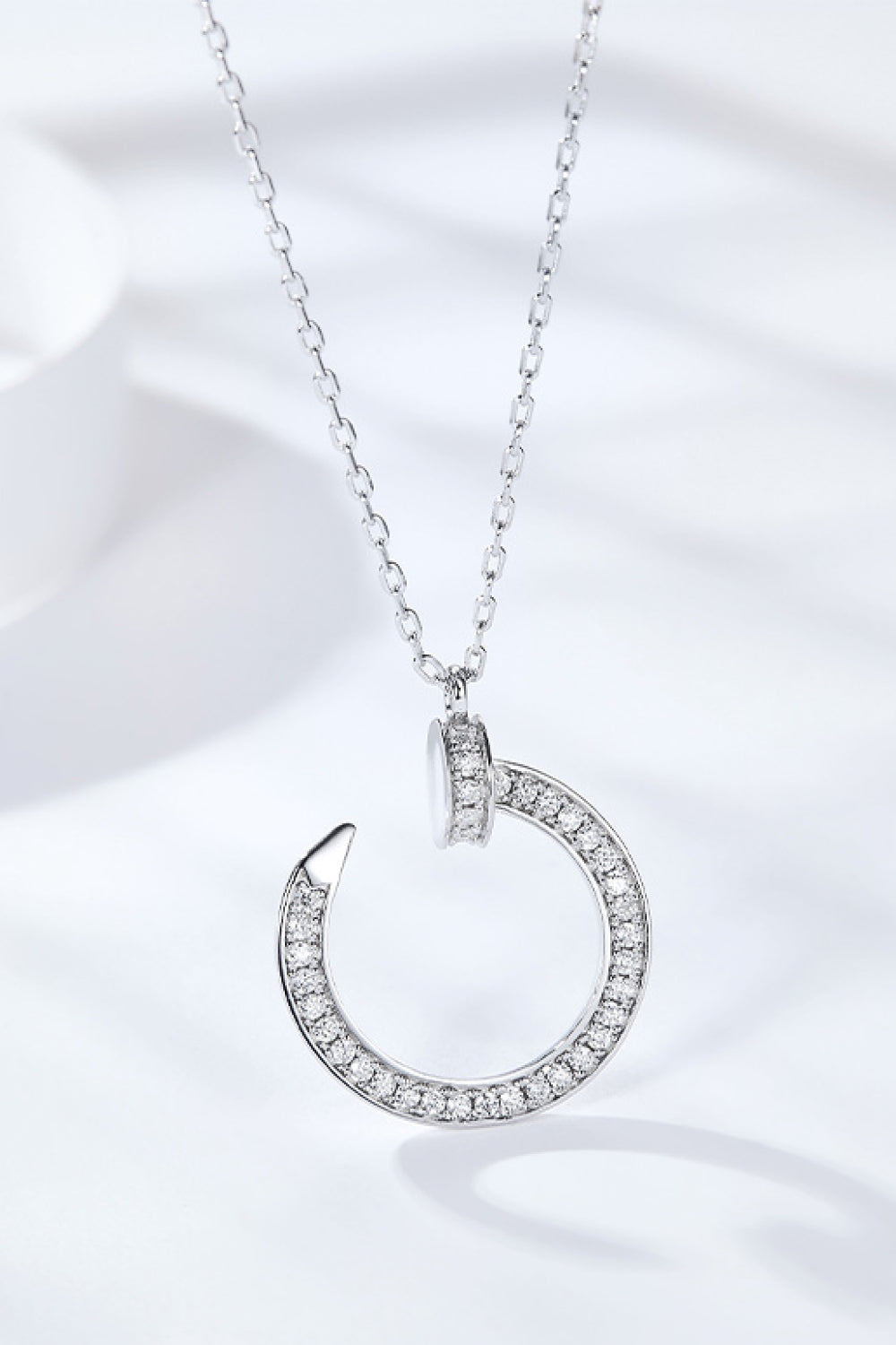 1 Carat Moissanite Open Ring Pendant Necklace - Sparkala