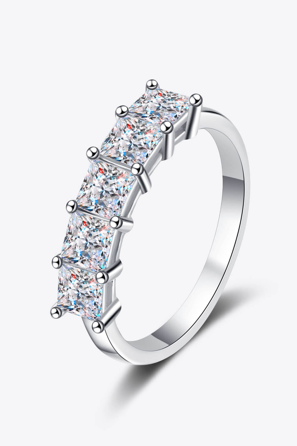 Romantic Surprise 2 Carat 5 Stone Sparkala™ Moissanite Rhodium-Plated Ring