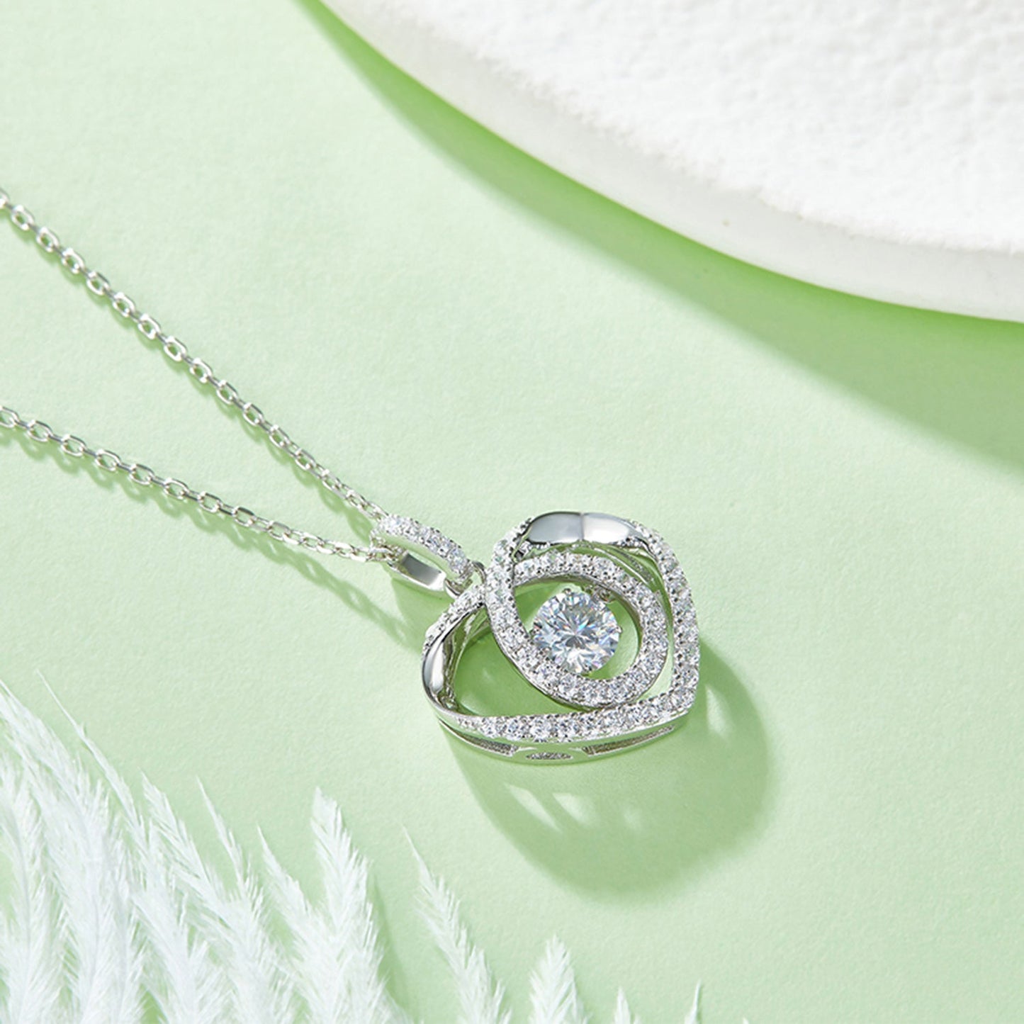 Sparkala™ Pure Sterling Silver Heart Shape Necklace Shimmer