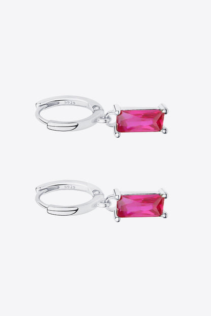 Retro Pure Sterling Silver Cubic Zirconia Drop Earrings