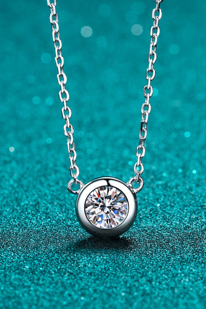 Sparkala™ Moissanite Round Pendant Chain Necklace