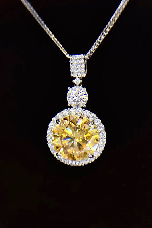 6 Carat Yellow Sparkala™ Moissanite Pendant Necklace (Platinum-Plated Fine Silver)