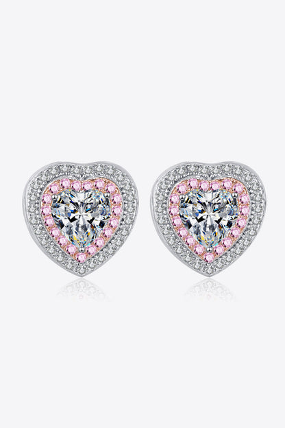 Sparkala™ Moissanite Heart-Shaped Stud Earrings