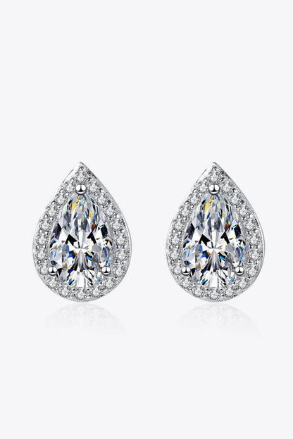 Sparkala™ Moissanite Teardrop Stud Earrings