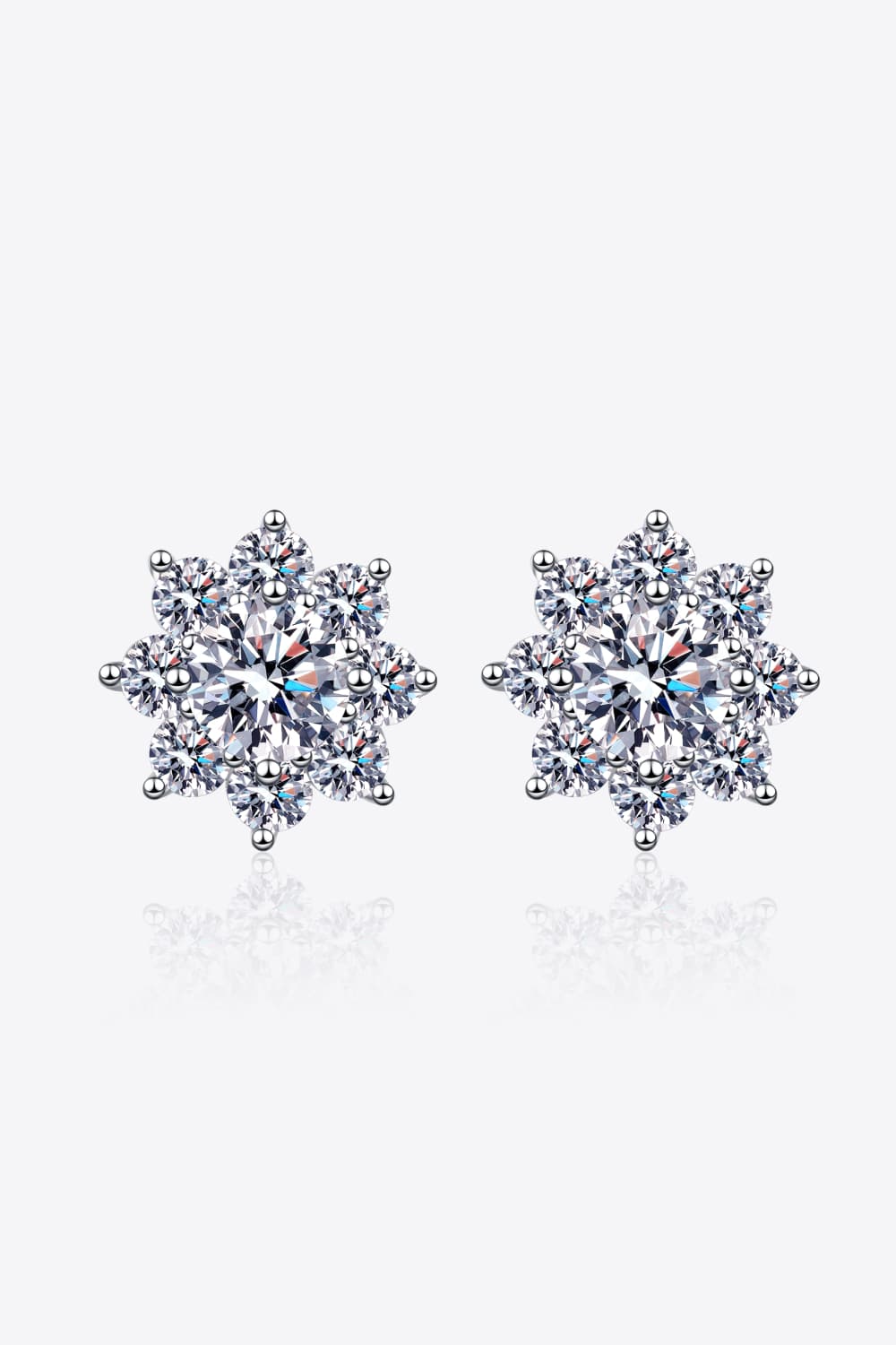 1 Carat Moissanite 925 Sterling Silver Flower Earrings - Sparkala