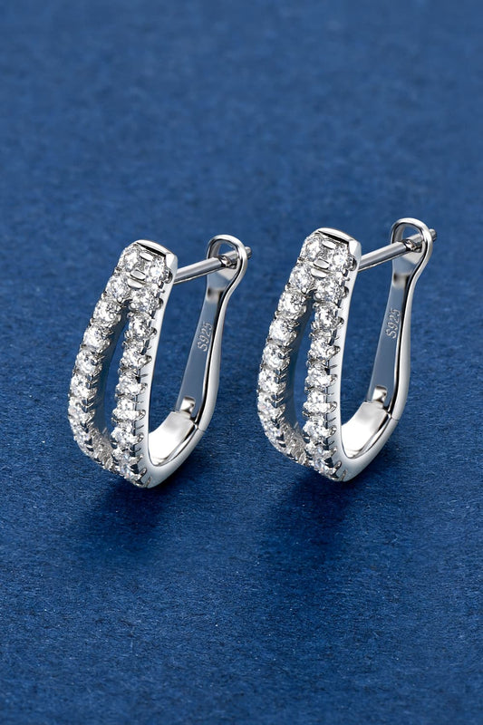 Moissanite Platinum-Plated 925 Sterling Silver Earrings