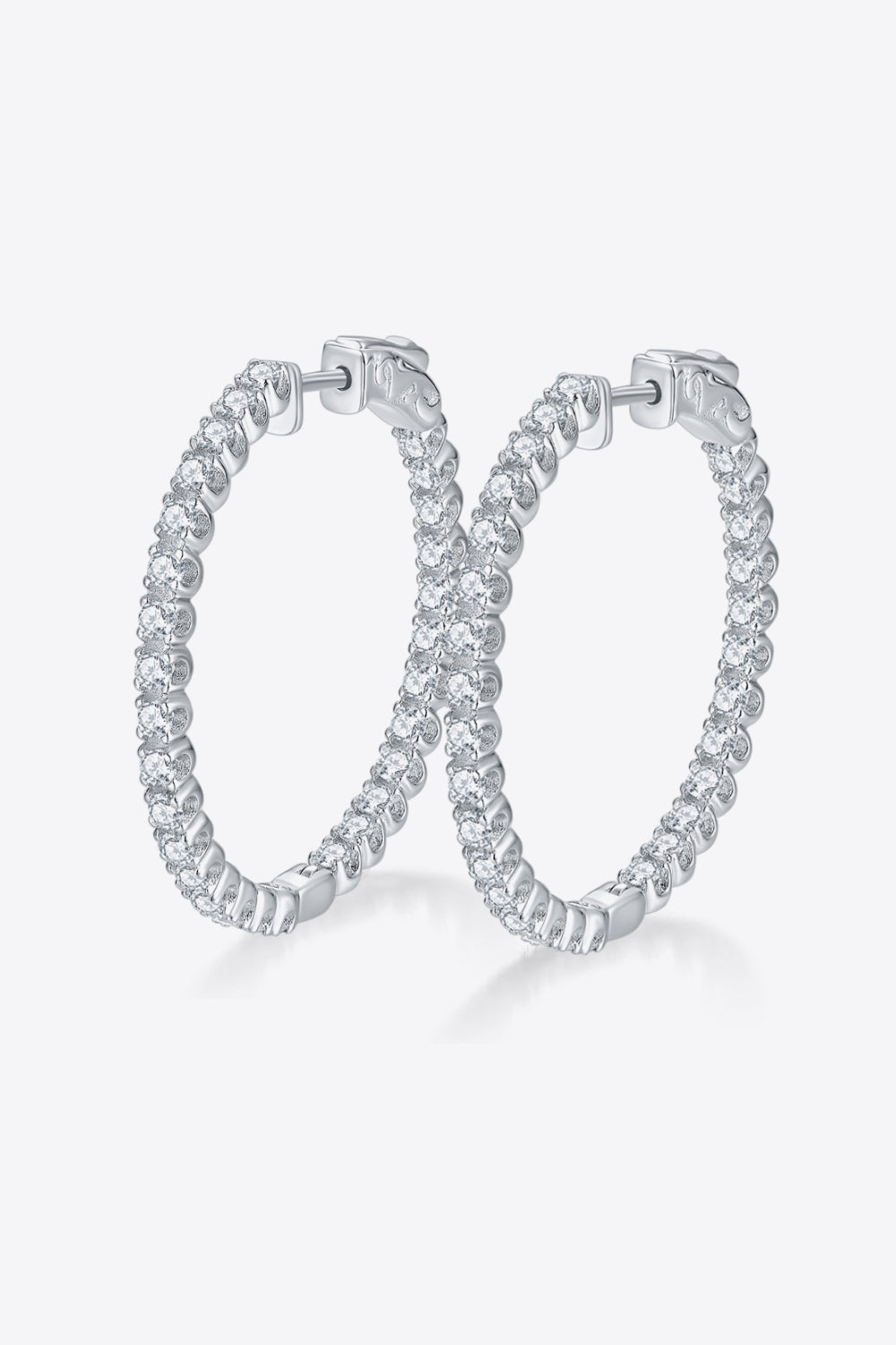 Platinum-Plated Sparkala™ Moissanite Huggie Earrings