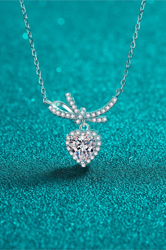 1 Carat Moissanite Heart Pendant Necklace - Sparkala