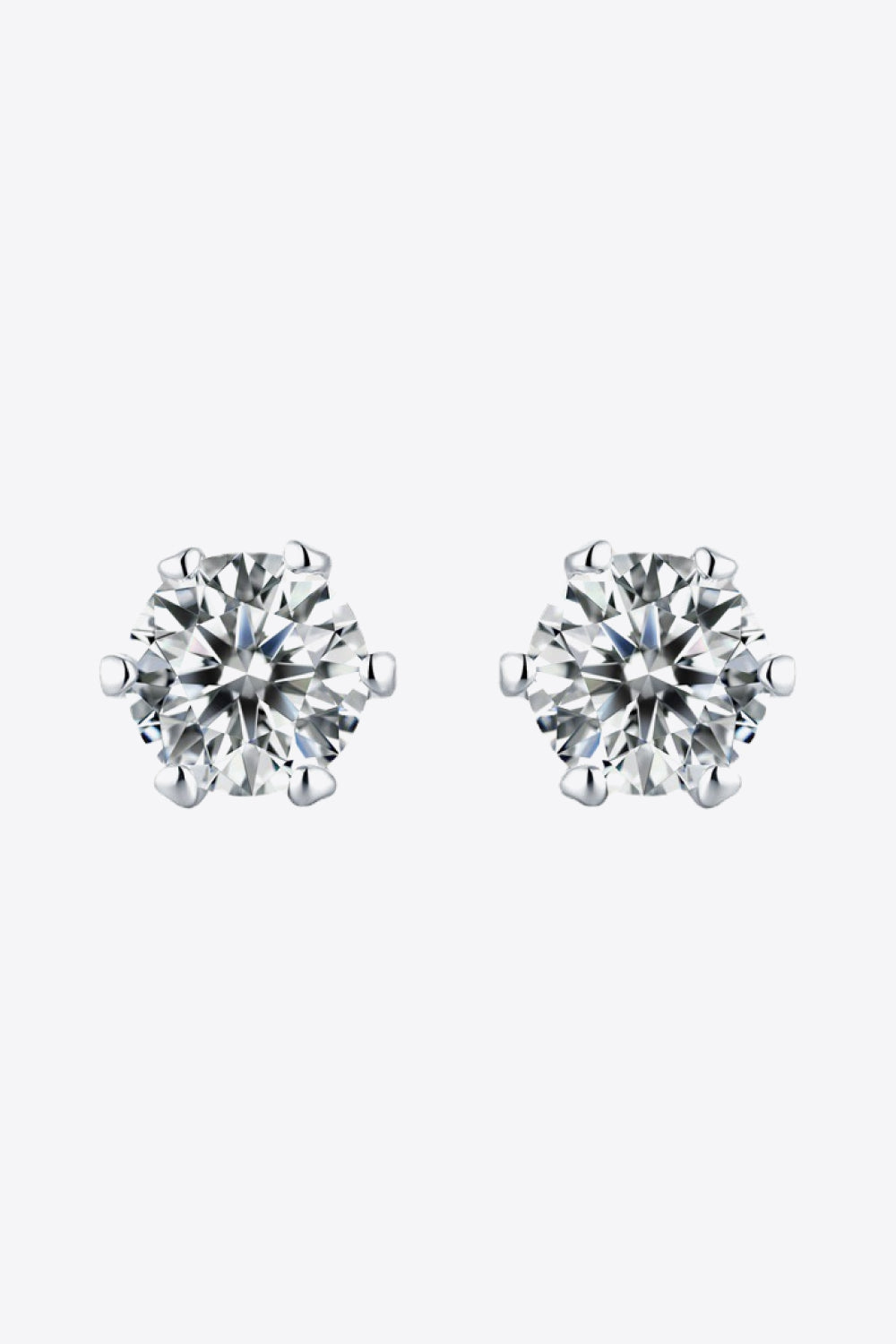 Good Days Ahead Moissanite Stud Earrings (Platinum-Plated Fine Silver) - Sparkala