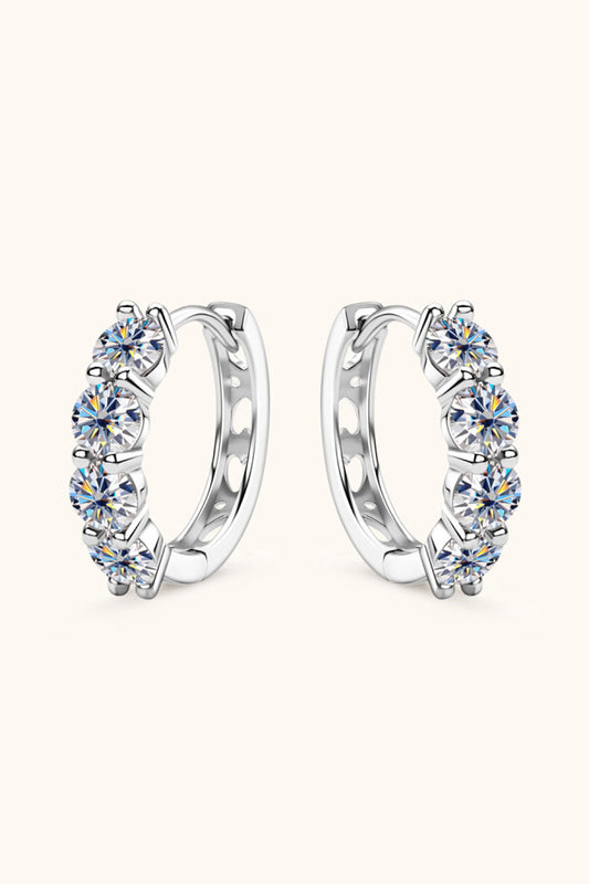 2.4 Carat Moissanite Huggie Earrings - Sparkala