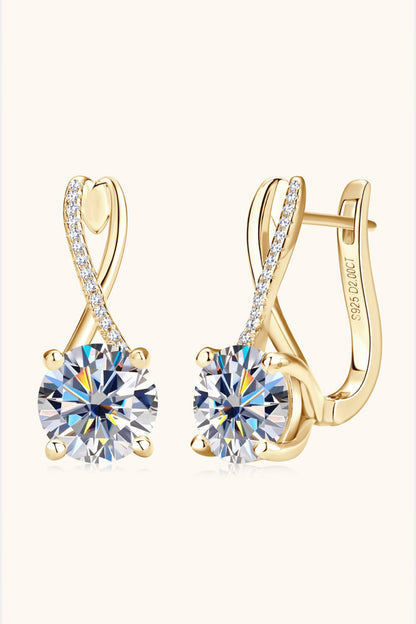 4 Carat Moissanite Platinum-Plated 925 Sterling Silver Earrings - Sparkala