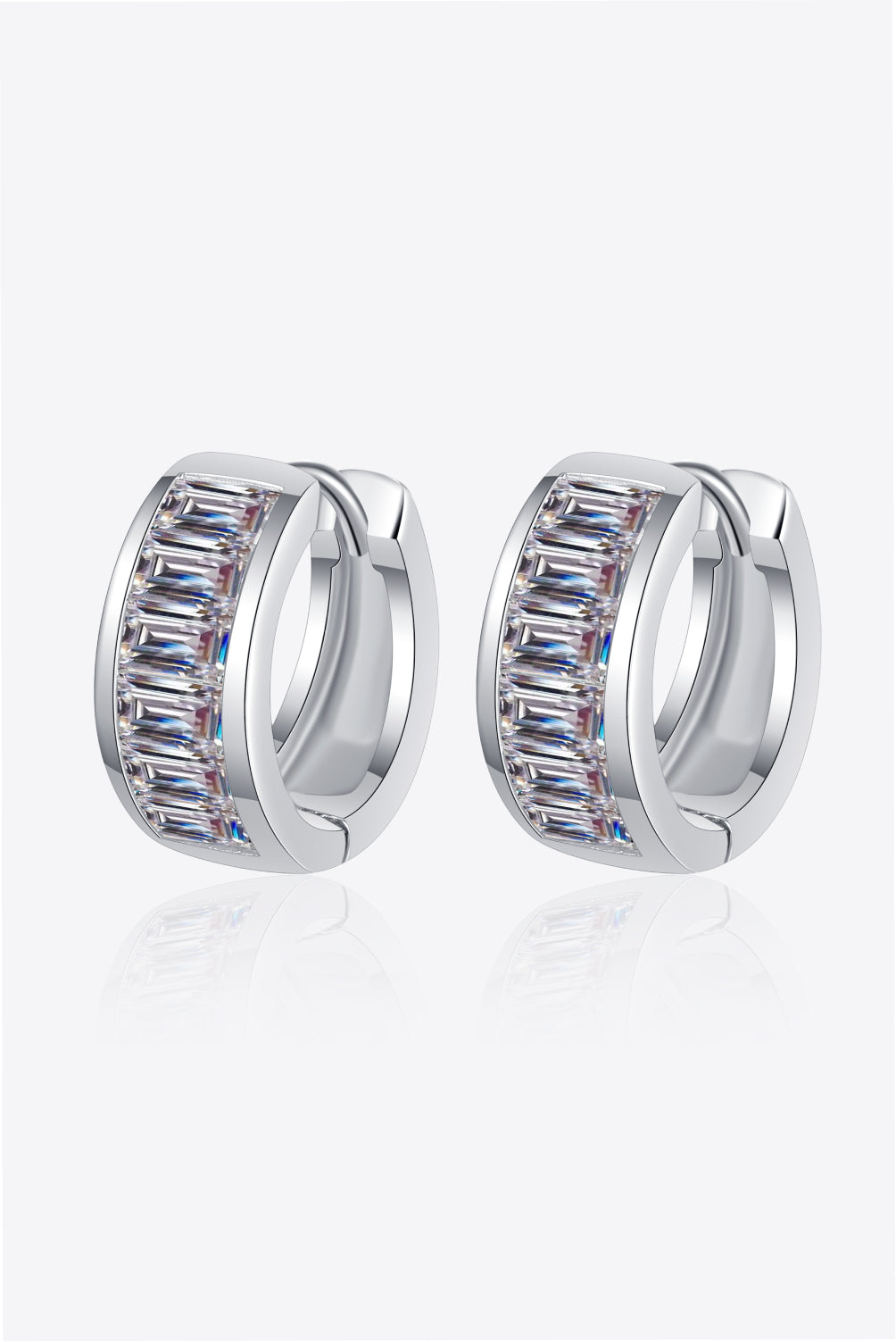 1.8 Carat Moissanite 925 Sterling Silver Huggie Earrings - Sparkala