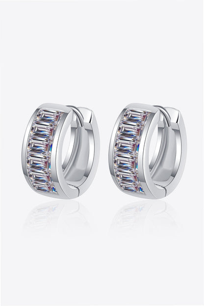 1.8 Carat Moissanite 925 Sterling Silver Huggie Earrings - Sparkala