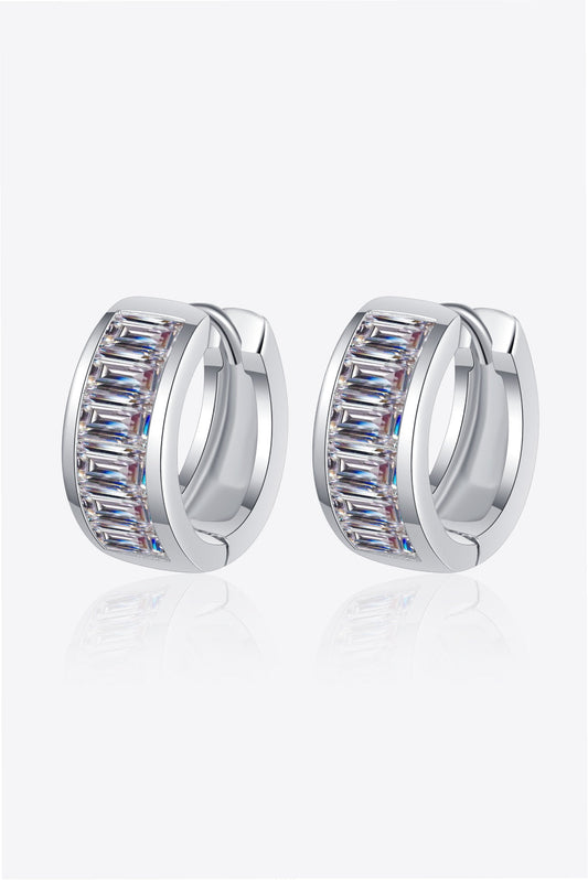 1.8 Carat Moissanite 925 Sterling Silver Huggie Earrings - Sparkala