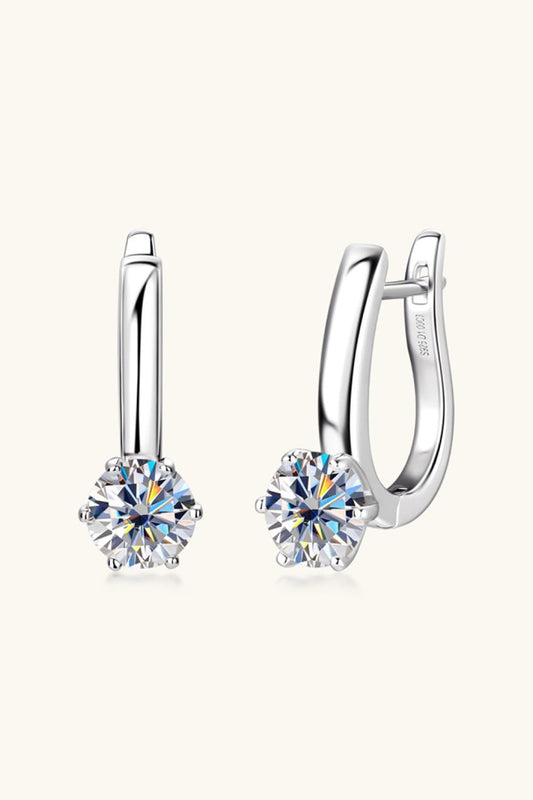 2 Carat Moissanite Platinum-Plated 925 Sterling Silver Earrings - Sparkala