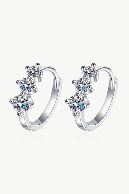 Sterling Silver Sparkala™ Moissanite Huggie Earrings