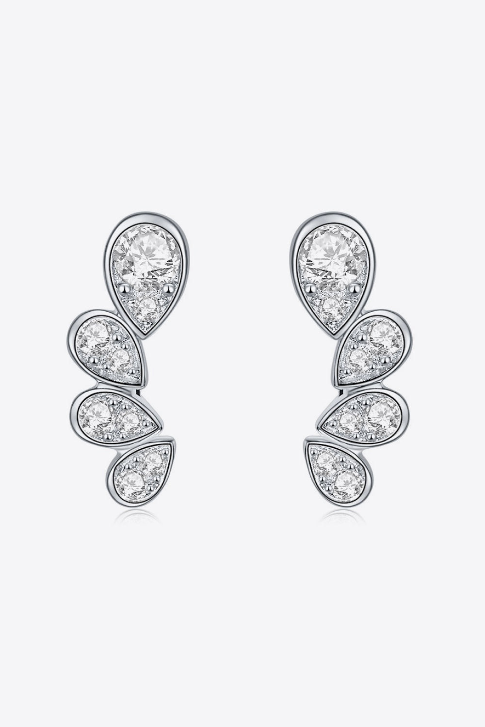 Pear Shape Sparkala™ Moissanite Earrings (Platinum-Plated Fine Silver)