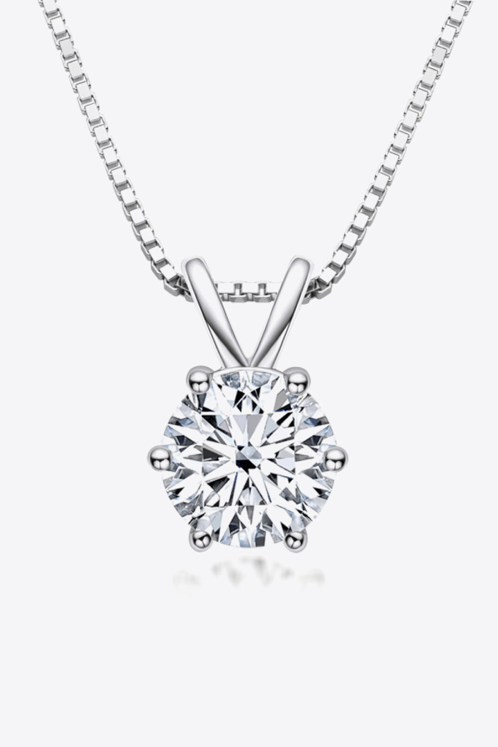 925 Sterling Silver 1 Carat Sparkala™ Moissanite Pendant Necklace (Platinum-Plated Fine Silver)