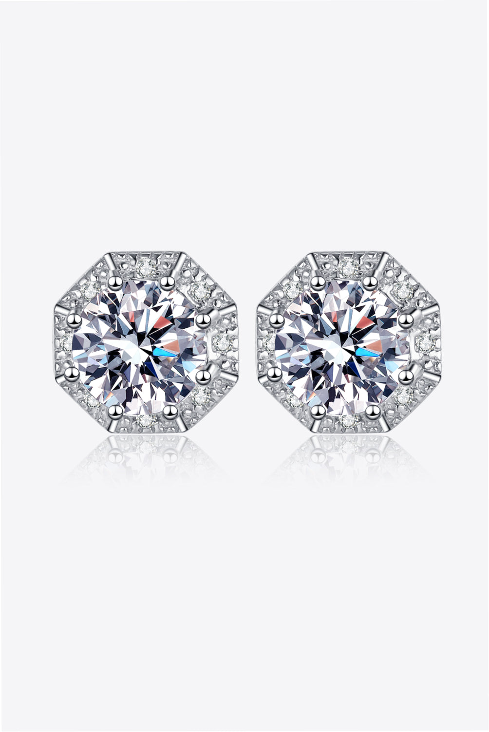 2 Carat Moissanite 925 Sterling Silver Stud Earrings - Sparkala