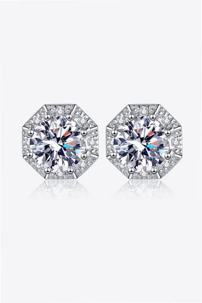 2 Carat Moissanite 925 Sterling Silver Stud Earrings - Sparkala