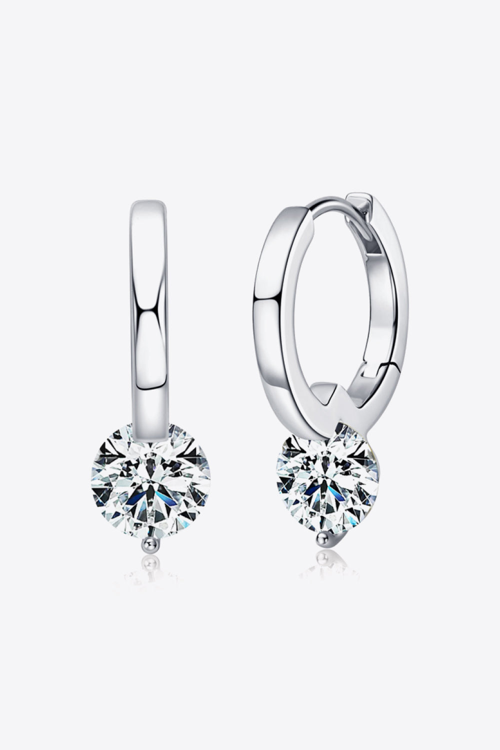 2 Carat Moissanite Platinum-Plated 925 Sterling Silver Drop Earrings - Sparkala