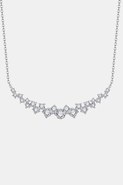 1.64 Carat Moissanite Platinum-Plated 925 Sterling Silver Necklace - Sparkala