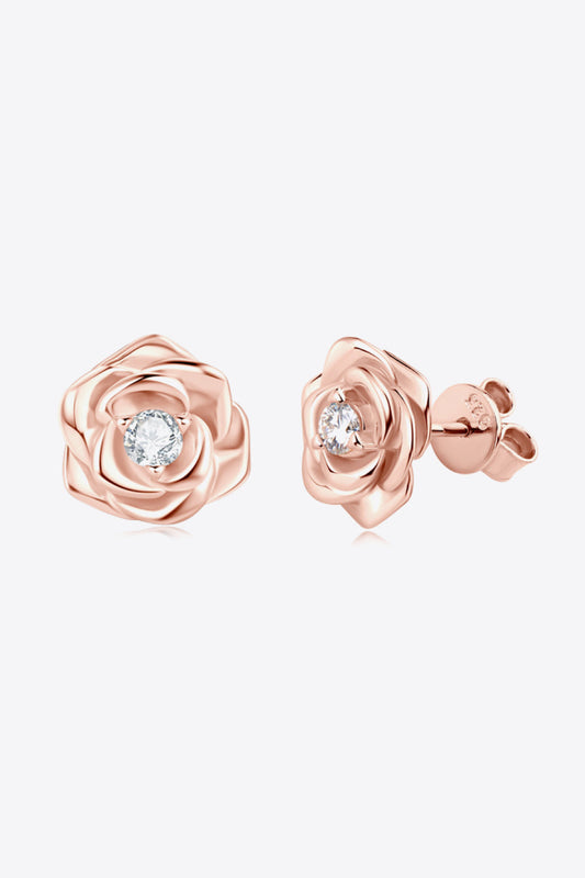 Adored Sparkala™ Moissanite Flower 925 Sterling Silver Earrings (Platinum-Plated Fine Silver)