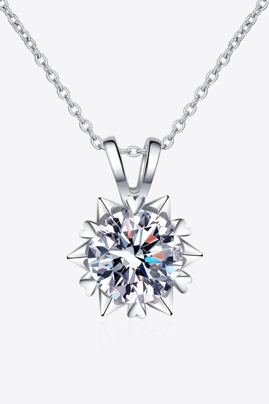 Learning To Love Pure Sterling Silver Moissanite Pendant Necklace