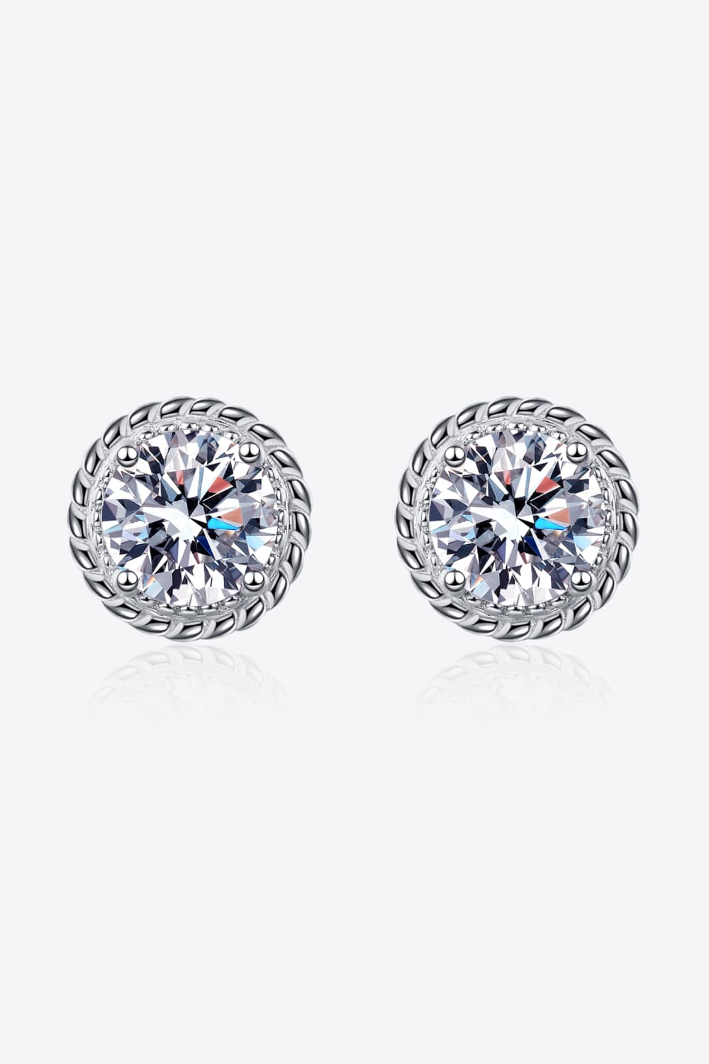 2 Carat Moissanite 925 Sterling Silver Stud Earrings - Sparkala