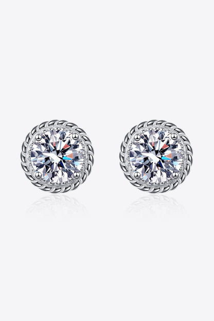 2 Carat Moissanite 925 Sterling Silver Stud Earrings - Sparkala