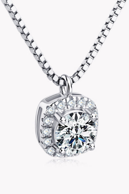 Sparkala™ Moissanite Pendant Platinum-Plated Necklace