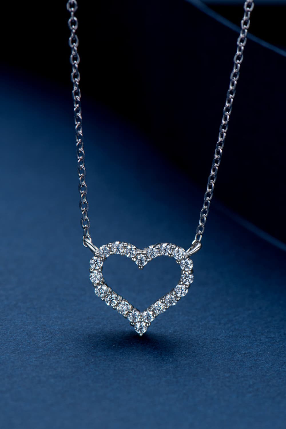 Adored Sparkala™ Moissanite Platinum-Plated Heart Necklace