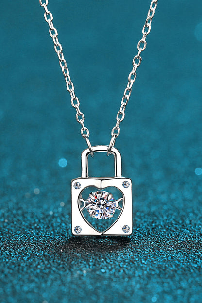 Adored Sparkala™ Moissanite Lock Pendant Necklace