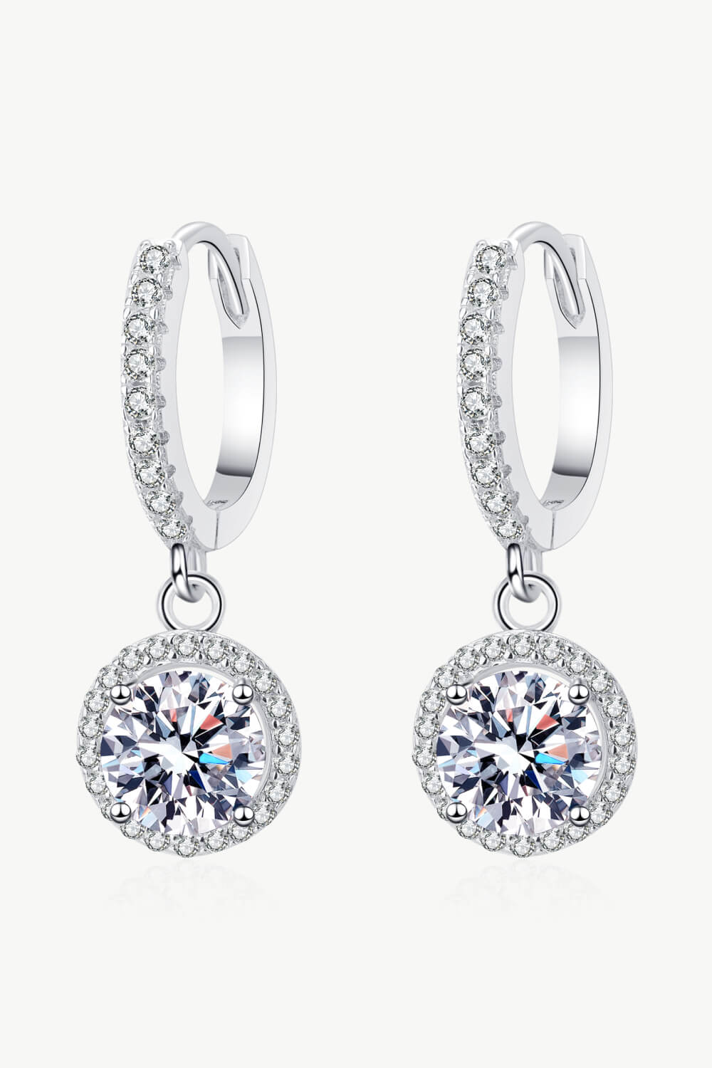 Sparkala™ Moissanite Round-Shaped Drop Earrings