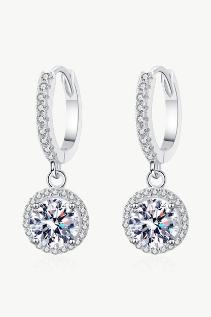 Sparkala™ Moissanite Round-Shaped Drop Earrings