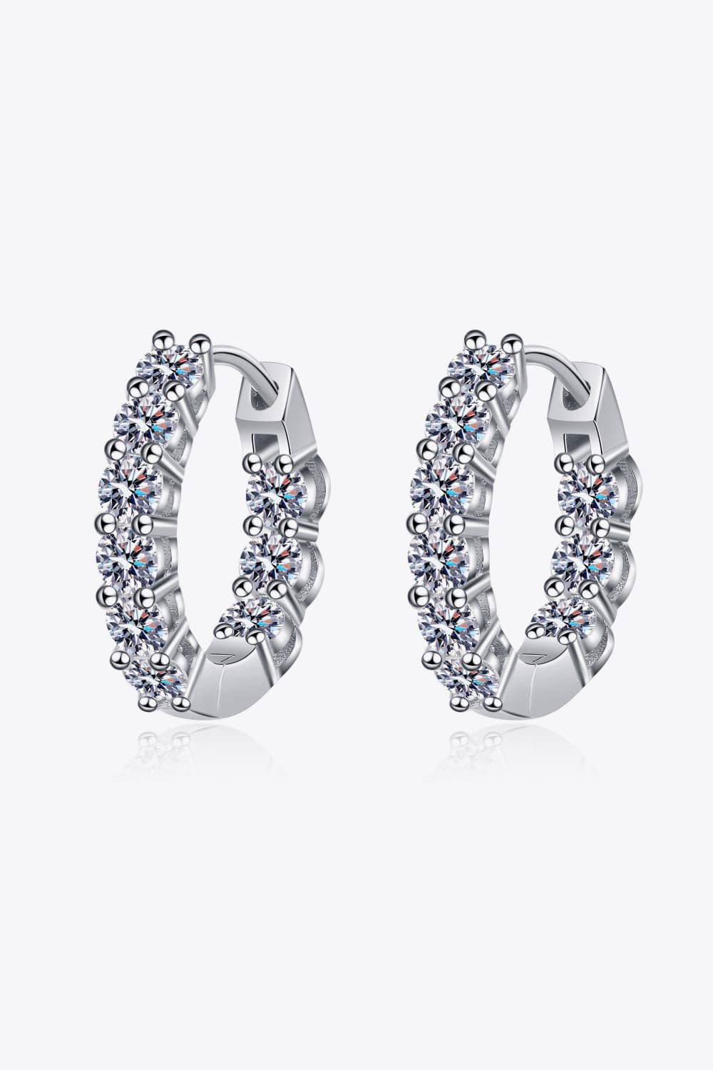 1.8 Carat Moissanite Hoop Earrings - Sparkala