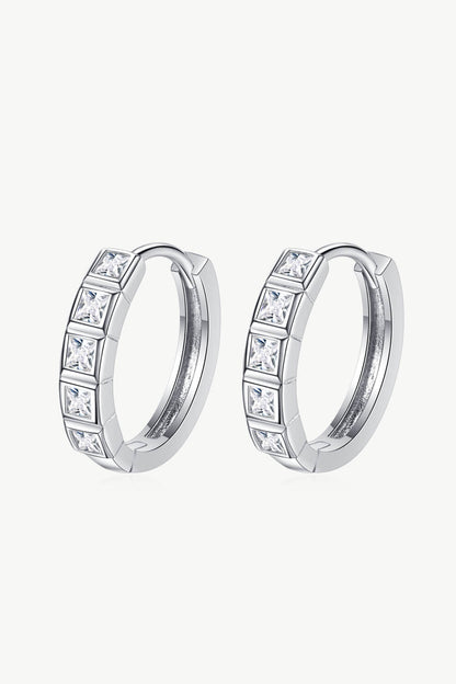 Always Chic Sterling Silver Sparkala™ Moissanite Huggie Earrings