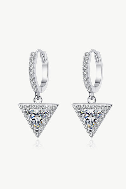 Sparkala™ Moissanite Triangle Drop Earrings