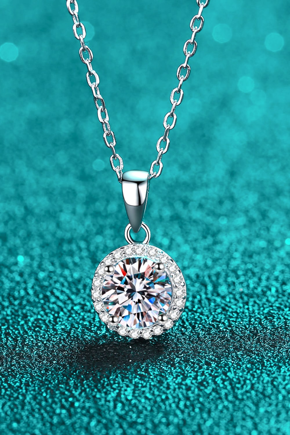 Adored Chance to Charm 1 Carat Sparkala™ Moissanite Round Pendant Chain Necklace