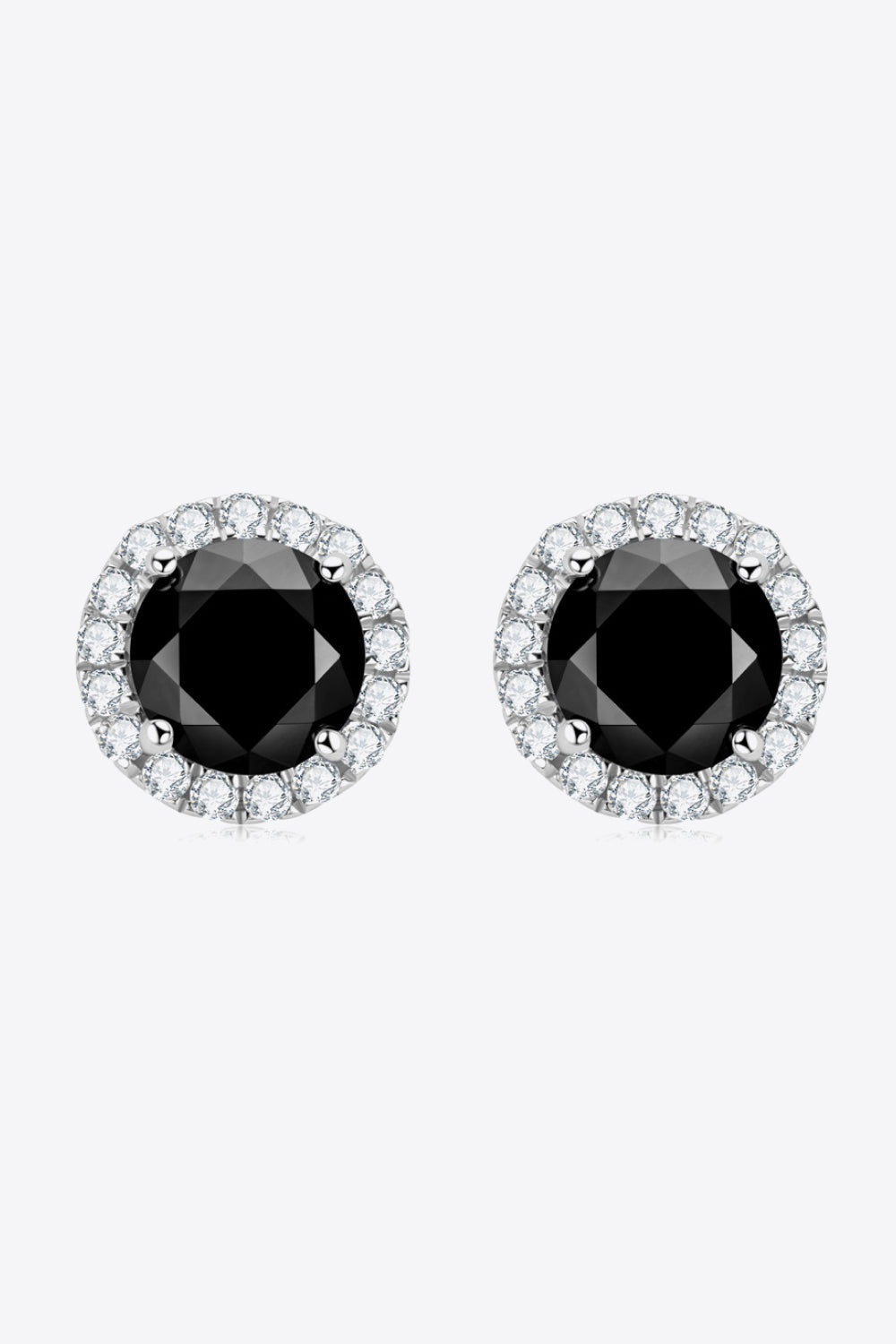 Two-Tone 4-Prong Sparkala™ Moissanite Stud Earrings (Platinum-Plated Fine Silver)