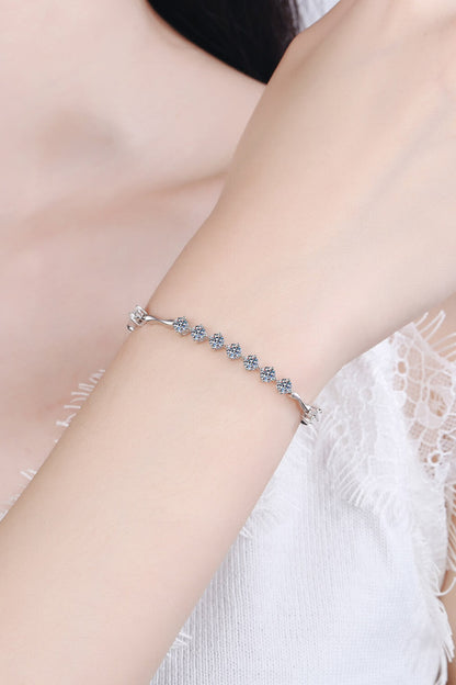 Sparkala™ Moissanite Rhodium-Plated Pure Sterling Silver Bracelet