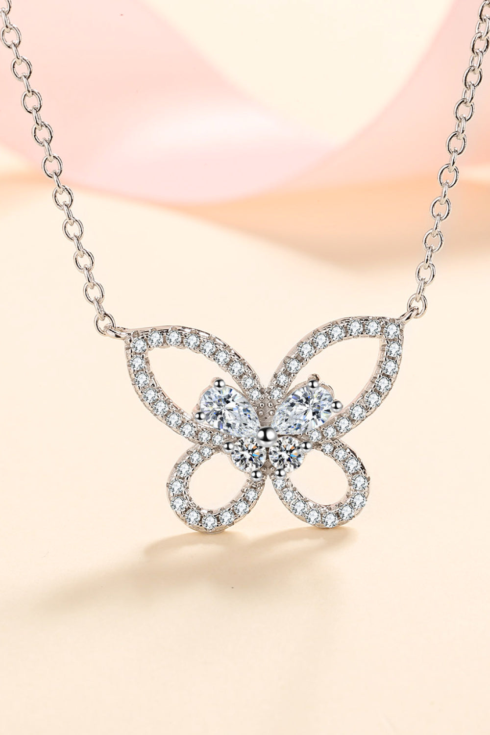 Sparkala™ Moissanite Butterfly Pendant Necklace