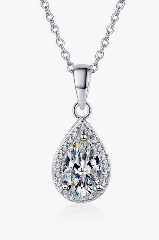 Sparkala™ Moissanite Teardrop Pendant Necklace