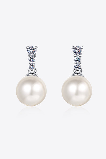 Sparkala™ Moissanite Pearl Drop Earrings