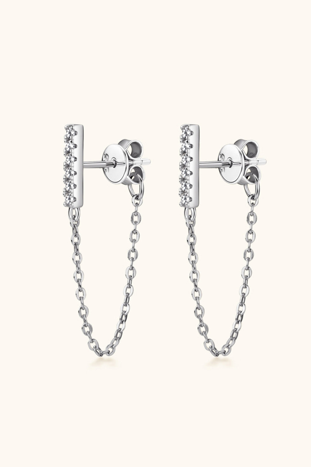 Sparkala™ Moissanite Platinum-Plated 925 Sterling Silver Connected Earrings