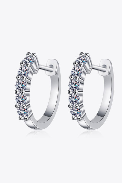 1 Carat Moissanite Hoop Earrings - Sparkala