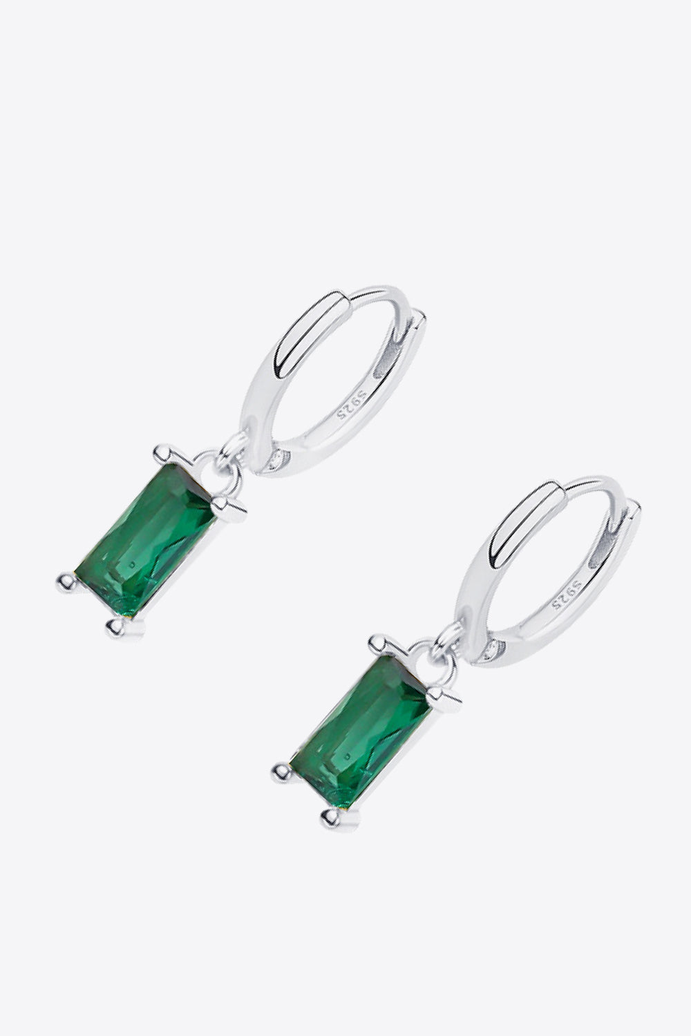 Retro Pure Sterling Silver Cubic Zirconia Drop Earrings