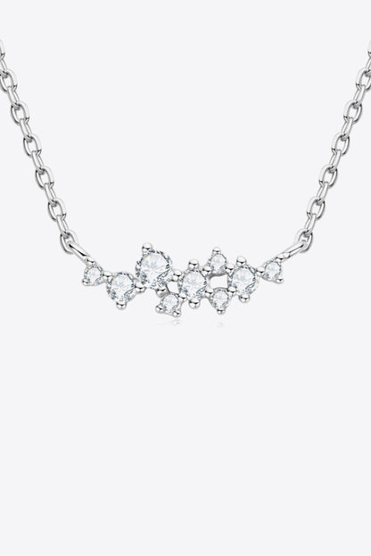 Adored Get A Move On Sparkala™ Moissanite Pendant Chain Necklace (Platinum-Plated Fine Silver)