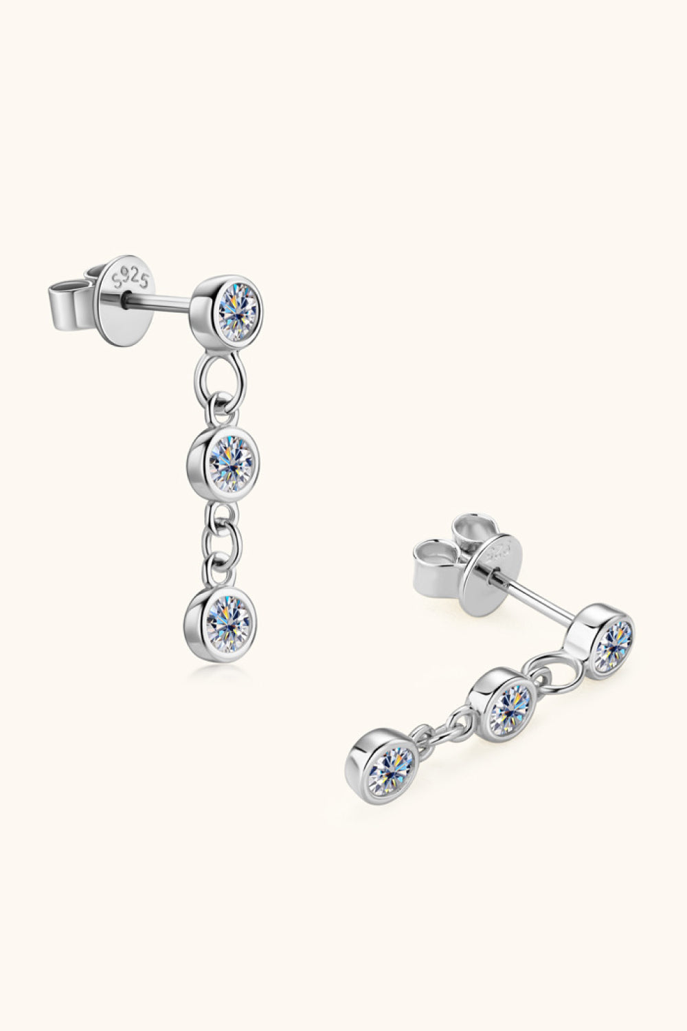 Sparkala™ Moissanite Platinum-Plated 925 Sterling Silver Drop Earrings