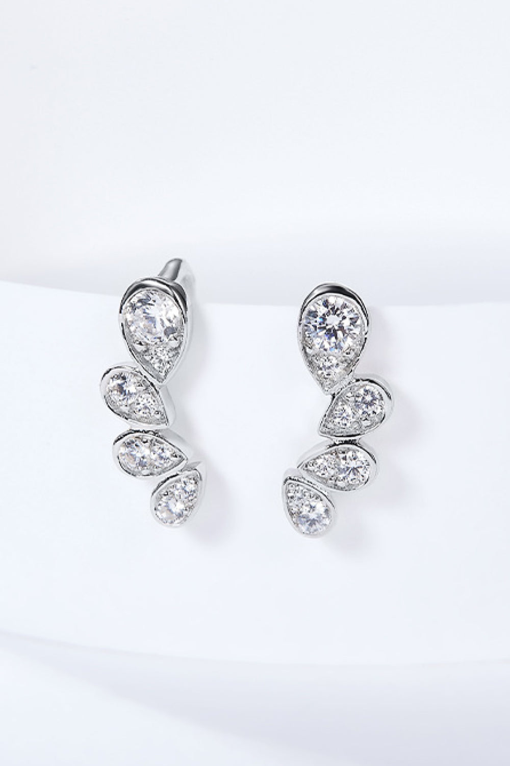 Pear Shape Sparkala™ Moissanite Earrings (Platinum-Plated Fine Silver)